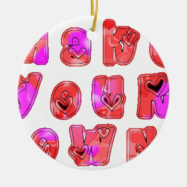 Machen Sie Ihr eigenes Herz Art Print Design Keramik Ornament (Vorne)