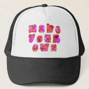 Machen Sie Ihr eigenes Herz Art Print Design Truckerkappe