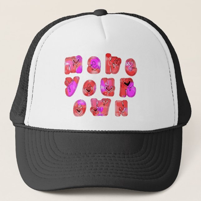 Machen Sie Ihr eigenes Herz Art Print Design Truckerkappe (Vorderseite)