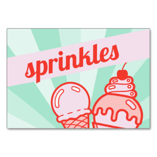 Machen Sie Ihr eigenes Ice Cream Bar Topping Sprin Tischnummer