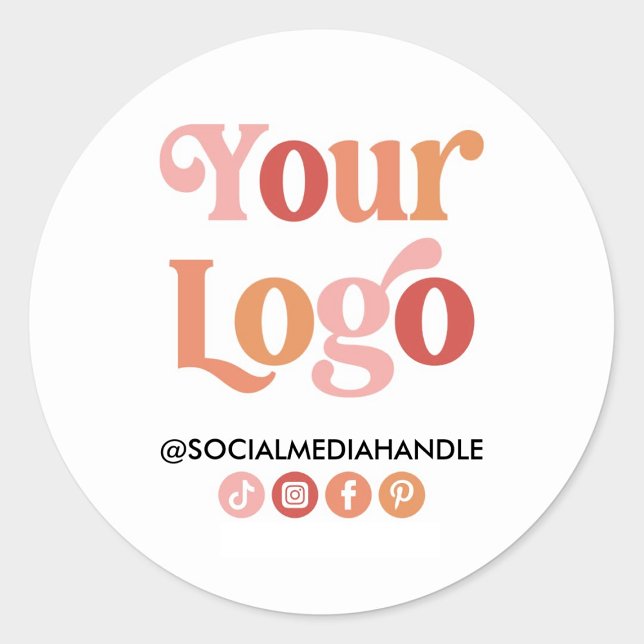 Machen Sie Ihr eigenes Logo Business Social Media Runder Aufkleber (Von Creator hochgeladen)