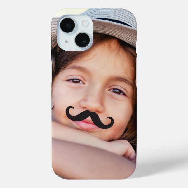 Machen Sie Ihr eigenes lustiges Mustache/Mustache- iPhone 15 Hülle (Rückseite)