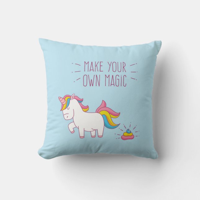 Machen Sie Ihr eigenes magisches Einhorn Gekackt K Kissen (Vorderseite)