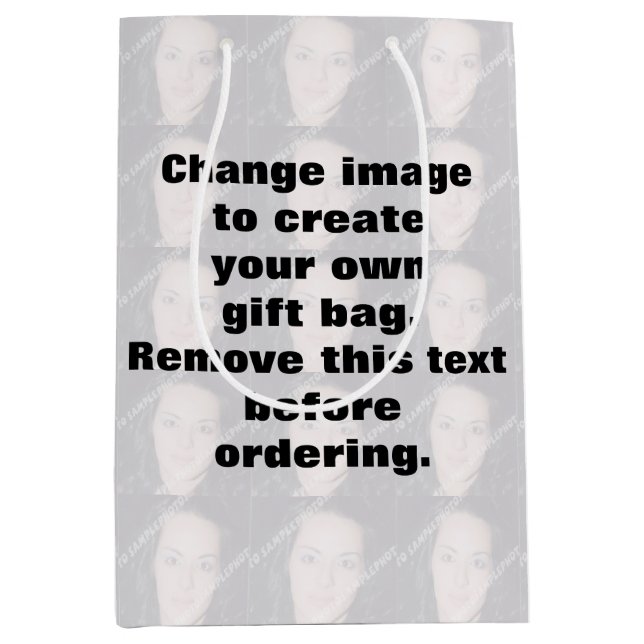 Machen Sie Ihr eigenes personalisiertes Foto Mittlere Geschenktüte (Vorderseite)