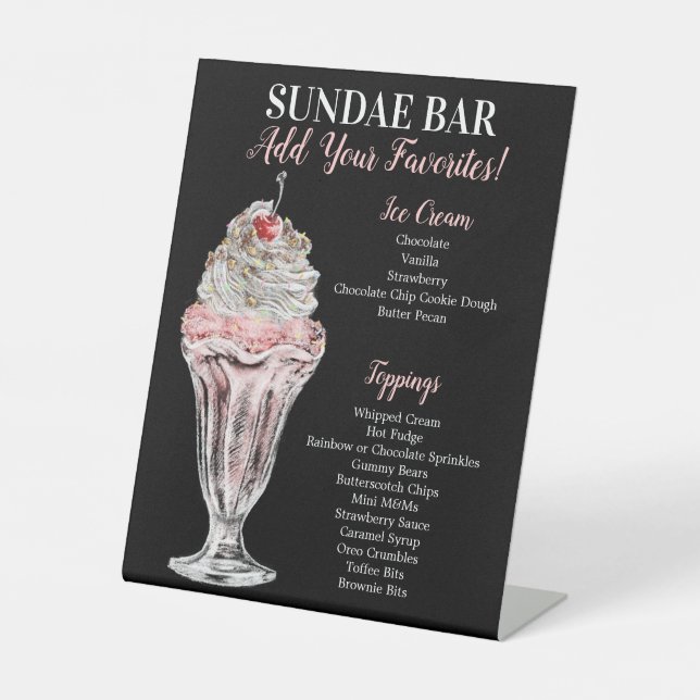 Machen Sie Ihr eigenes Sundae Bar Sign Sockelschild (Vorderseite)