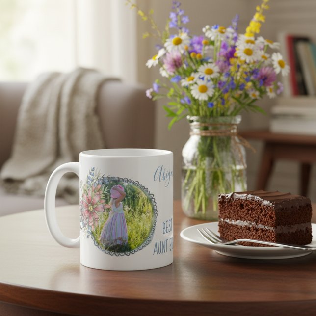 Machen Sie Ihr eigenes Tante je zwei Fotos Tasse (Best aunt ever coffee mug! Personalized gift for an awesome aunt.)