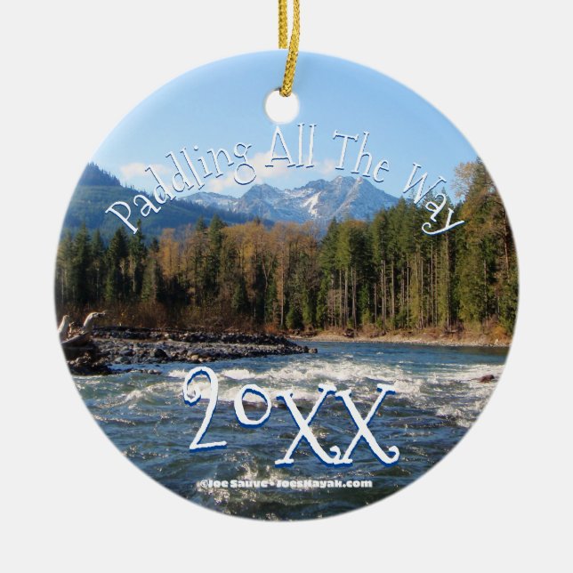 Machen Sie Ihr eigenes Whitewater Chirstmas Foto Keramik Ornament (Vorne)