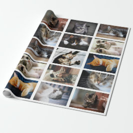 Machen Sie Ihre eigene 10-Foto Collage auf Weiß Geschenkpapier