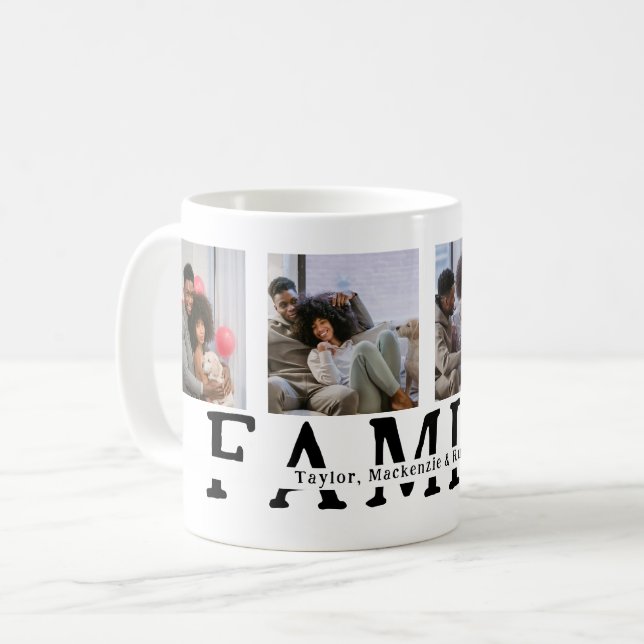 Machen Sie Ihre eigene 4-Foto- und Personalisiert- Kaffeetasse (Vorderseite Links)