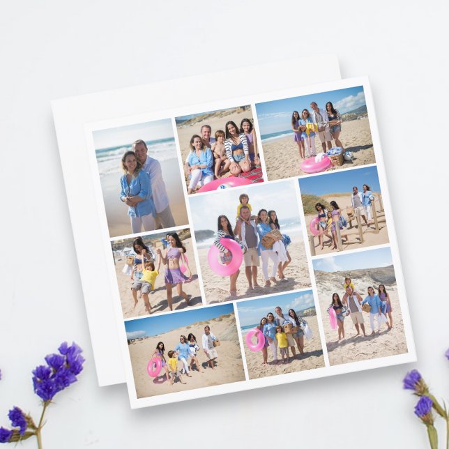 Machen Sie Ihre eigene 9 Foto Collage Personalisie Einladung (Make Your Own 9 Photo Collage Personalized Cards from Ricaso. Create your own DIY cards & gifts)
