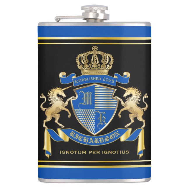 Machen Sie Ihre eigene Einhornmatte mit dem blauen Flachmann (Vorderseite)
