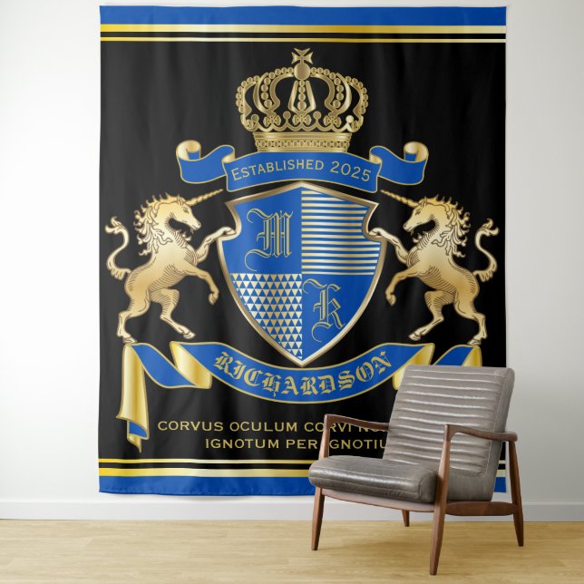 Machen Sie Ihre eigene Einhornmatte mit dem blauen Wandteppich (Beispiel)
