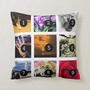 Machen Sie Ihre eigene Fotocollage mit 9 Bildern Kissen