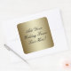 Machen Sie Ihre eigene GoldGastgeschenk Hochzeit Quadratischer Aufkleber (Umschlag)