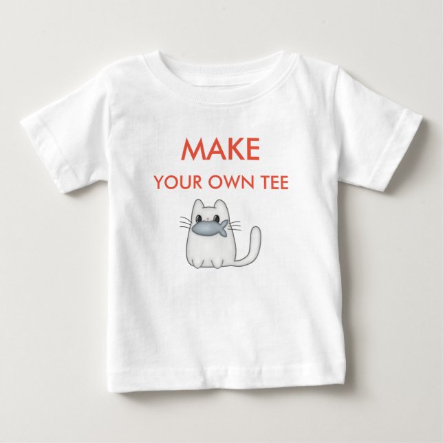 Machen Sie Ihre eigene lustige Niedliche Katze Per Baby T-shirt (Vorderseite)