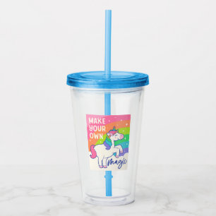 Machen Sie Ihre eigene Magie   Niedliches Einhorn Acryltrinkbecher