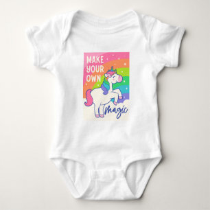 Machen Sie Ihre eigene Magie   Niedliches Einhorn Baby Strampler