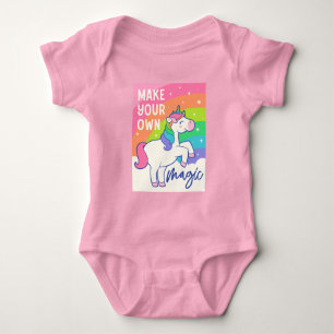 Machen Sie Ihre eigene Magie   Niedliches Einhorn Baby Strampler