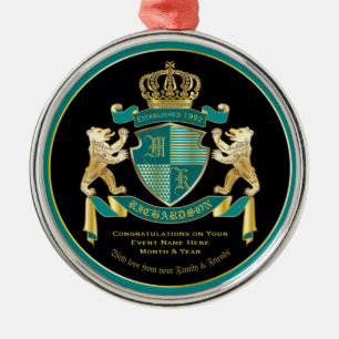 Machen Sie Ihre eigene Wappen Aquamarinen Goldbär Ornament Aus Metall