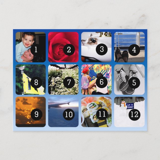 Machen Sie Ihre eigenen 12 Fotos Mailing Postkarte (Vorderseite)