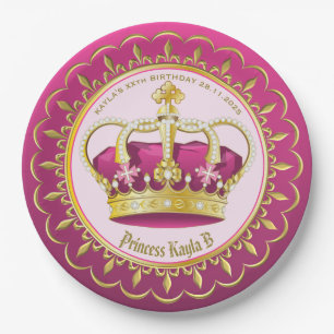 Machen Sie Ihre eigenen eleganten Goldenen Rosa Pe Pappteller
