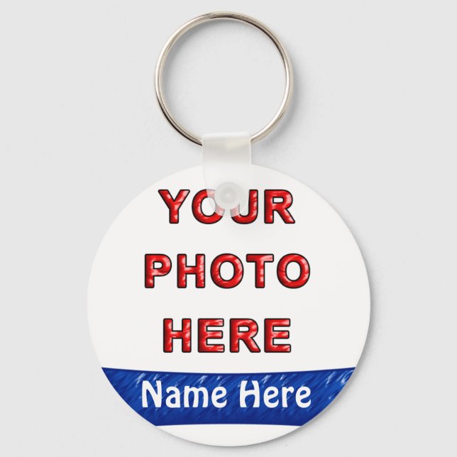 Machen Sie Ihre eigenen Keyrings mit Foto & Name o Schlüsselanhänger (Vorderseite)