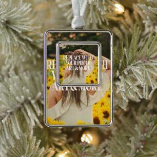 Machen Sie Ihre eigenen personalisiert Rahmen-Ornament Silber