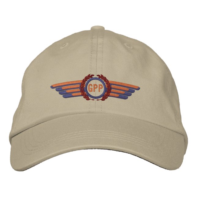 Machen Sie Ihre Monogram Aviation Laurels Pilot Fl Bestickte Kappe (Vorderseite)