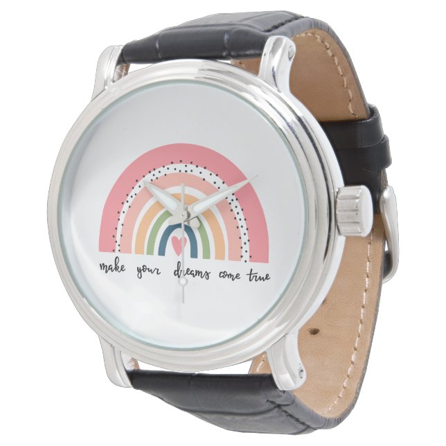 Machen Sie Ihre Träume wahr Regenbogen Armbanduhr (Schrägansicht)