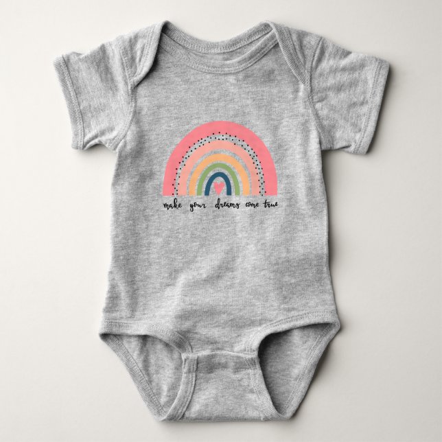 Machen Sie Ihre Träume wahr Regenbogen Baby Strampler (Vorderseite)