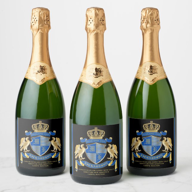 Machen Sie Ihren eigenen Coat von Arms Blue Gold A (Flaschen)