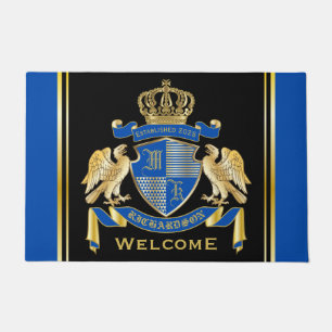 Machen Sie Ihren eigenen Coat von Arms Blue Gold A Fußmatte