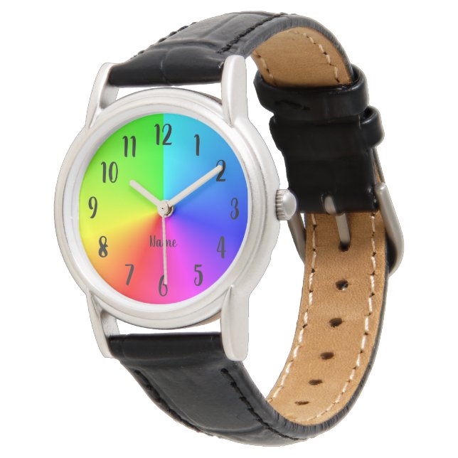 Machen Sie Ihren eigenen Personalisierten Regenbog Armbanduhr (Schrägansicht)