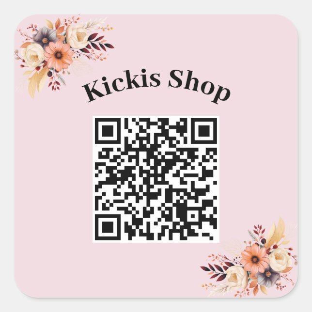 Machen Sie Ihren eigenen QR-Code-Aufkleber Quadratischer Aufkleber (Vorderseite)