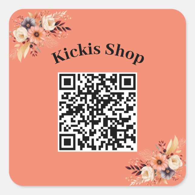 Machen Sie Ihren eigenen QR-Code-Aufkleber Quadratischer Aufkleber (Vorderseite)