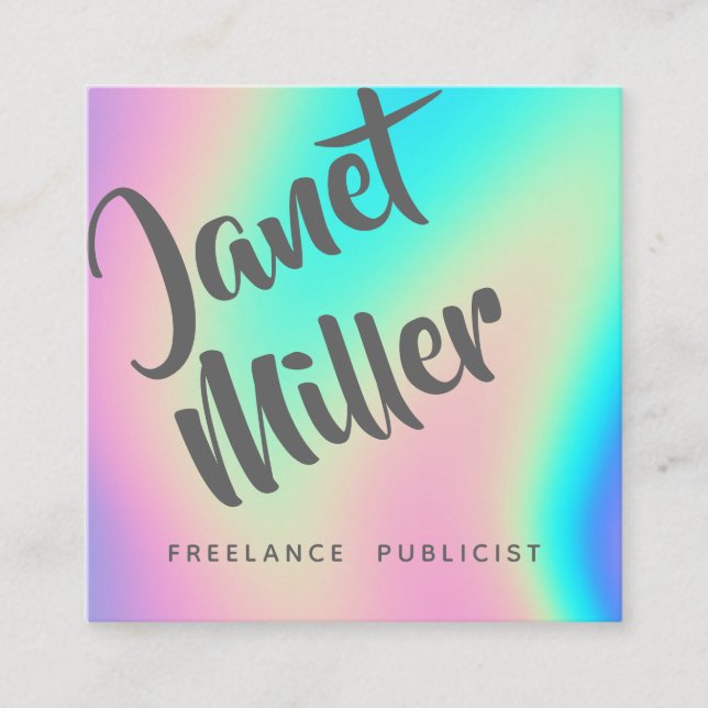 Machen Sie Ihren eigenen Regenbogen Abstrakt farbe Quadratische Visitenkarte (Vorderseite)