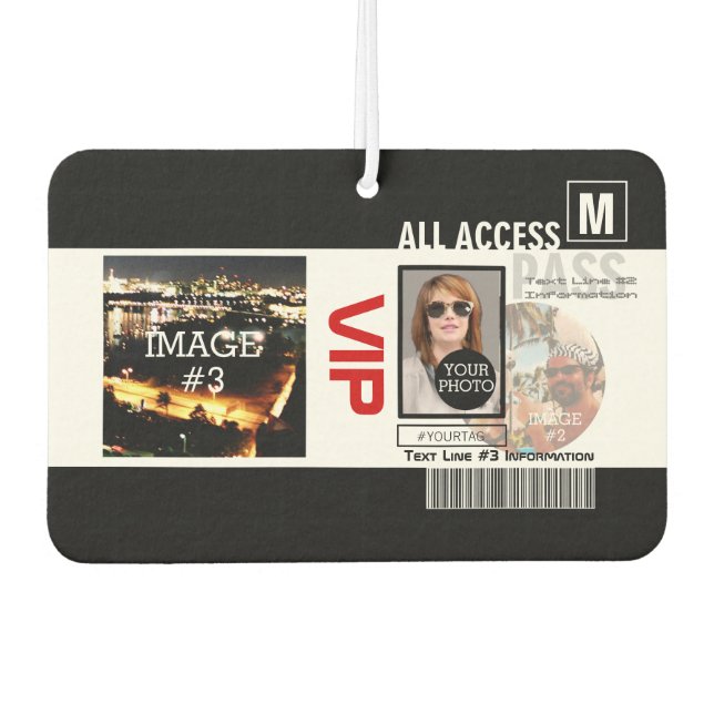 Machen Sie Ihren eigenen VIP Pass 8 Wege zu person Autolufterfrischer (Vorderseite)