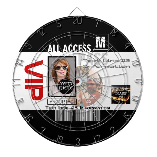 Machen Sie Ihren eigenen VIP Pass 8 Wege zu person Dartscheibe (vorne)