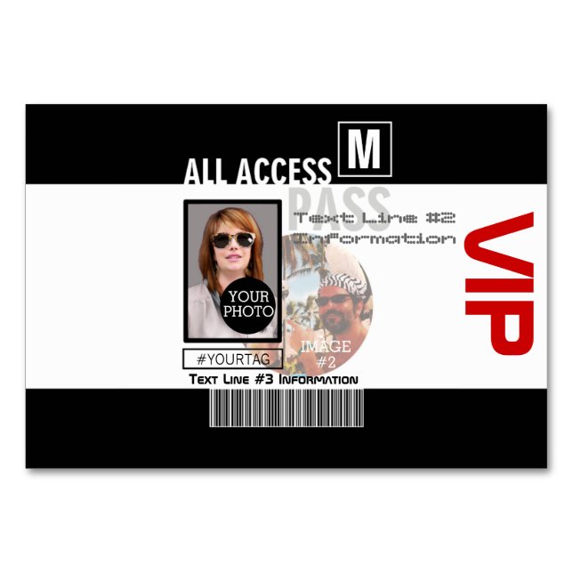 Machen Sie Ihren eigenen VIP Pass 8 Wege zu person Tischnummer (Vorderseite)