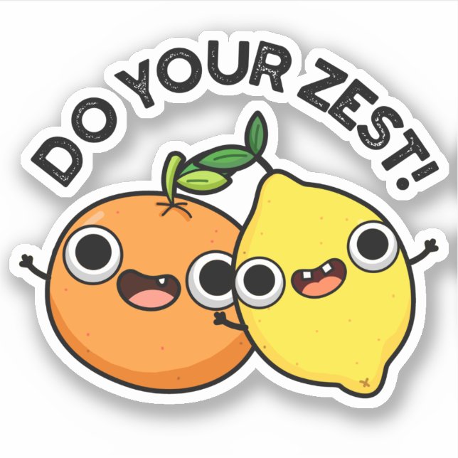 Machen Sie Ihren zest Funny Citrus Frucht Puff Aufkleber (Vorderseite)