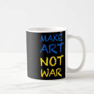 Machen Sie Kunst statt Kriegsfarben Flag Ukraine Kaffeetasse