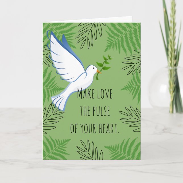 Machen Sie Liebe zum Puls Ihrer Herzfriedenslove Karte (Vorderseite)