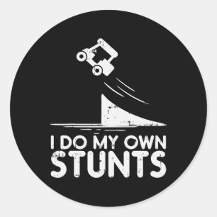 Machen Sie meine eigenen Stunts Golf Cart Funny Br Runder Aufkleber