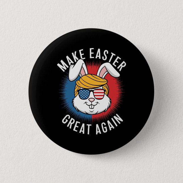 Machen Sie Ostern wieder groß Jagd Eier Rabbit Ame Button (Vorderseite)