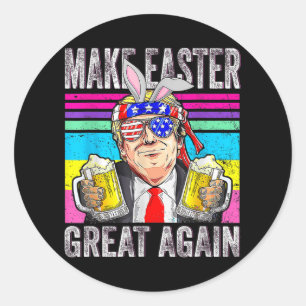 Machen Sie Ostern wieder groß Trump Funny Patrioti Runder Aufkleber