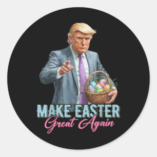 Machen Sie Ostern wieder großartig Trump Frühjahrs Runder Aufkleber
