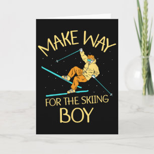 Machen Sie Platz für den Skifahrenden Jungen Skifa Karte
