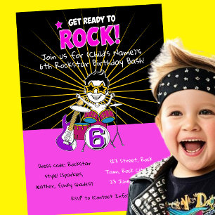 Machen Sie sich bereit zum Rock Child Geburtstag T Einladung
