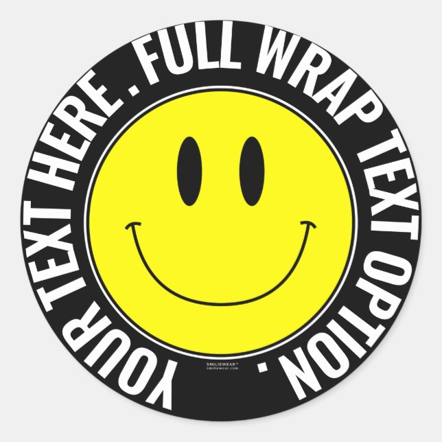 Machen Sie sich einen Smilie Round Aufkleber, Voll Runder Aufkleber (Vorderseite)