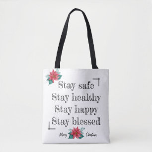 Machen Sie sich gesegnet Poinsettia Weihnachtsfeie Tasche